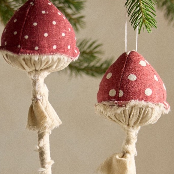 Anthropologie set Mushroom Ornaments NWT - Picture 2 of 4